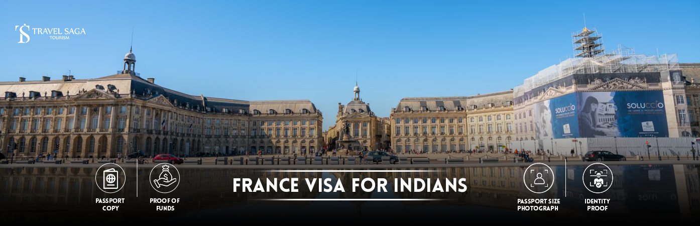 France Visa for Indians | France Tourist Visa for Indian Citizens BT Banner by Travel Saga Tourism