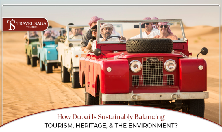 Sustainable Tourism in Dubai | Dubai Eco-Friendly Tourism Blog Banner by Travel Saga Tourism