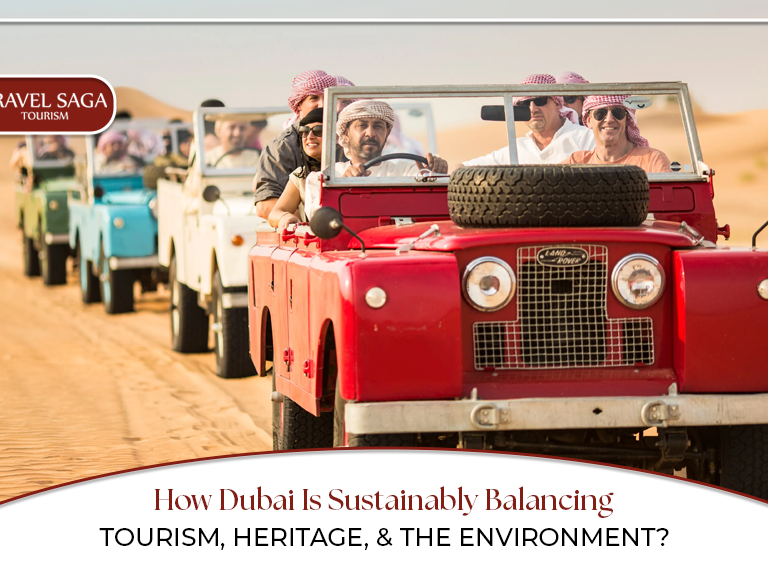Sustainable Tourism in Dubai | Dubai Eco-Friendly Tourism Blog Banner by Travel Saga Tourism