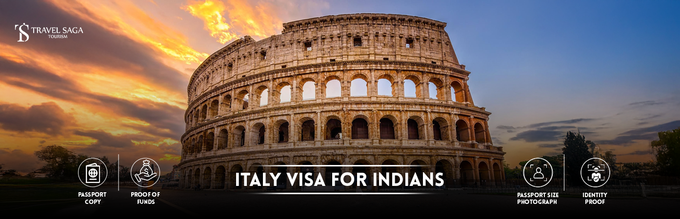 Italy Visa for Indians | Italy Visa From India BT Banner by Travel Saga Tourism
