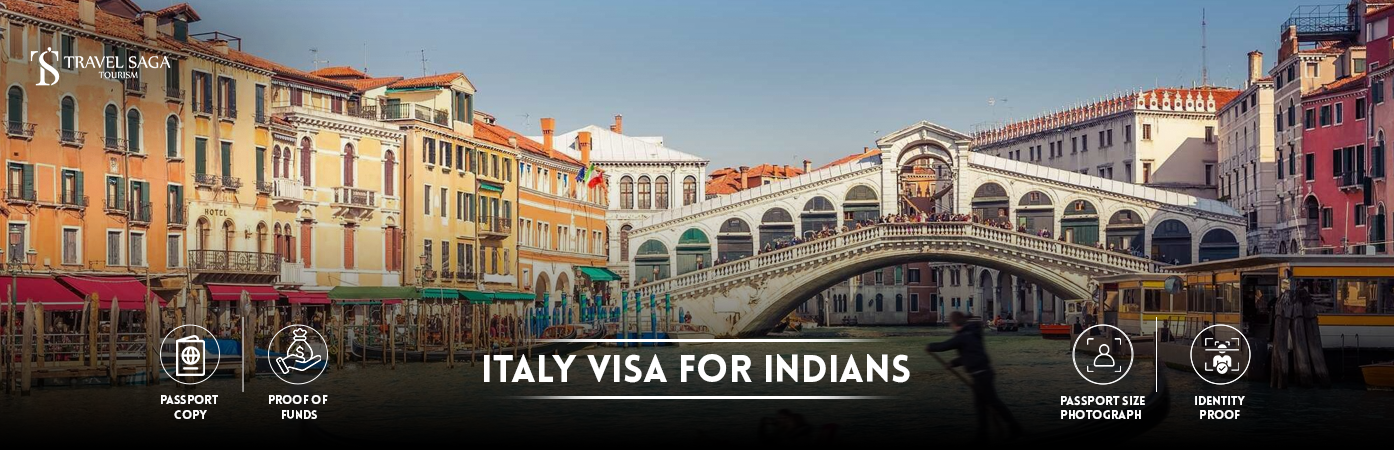 Italy tourist visa requirements for Indian citizens | Italy Tourist Visa for Indians BT Banner by Travel Saga Tourism
