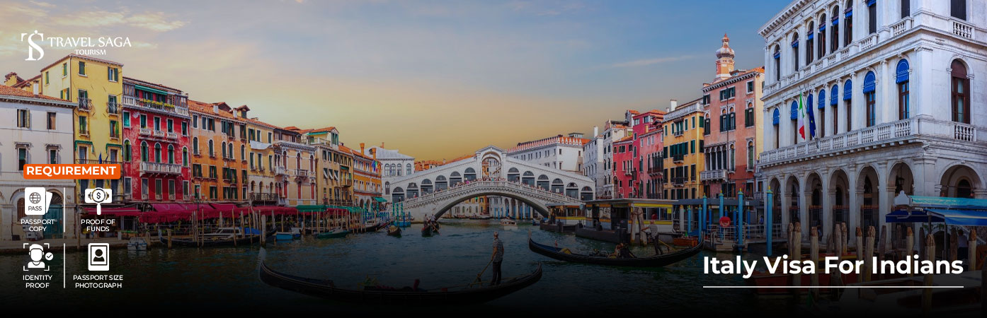 Italy Visa for Indians BT Banner by Travel Saga Tourism
