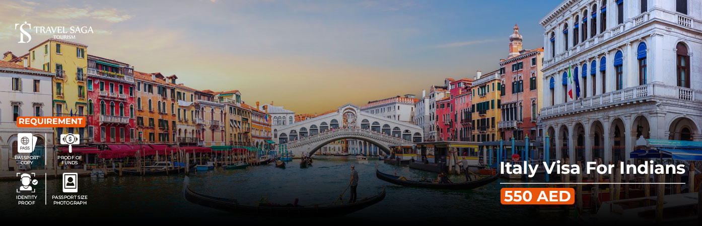 Italy Visa for Indians BT Banner by Travel Saga Tourism