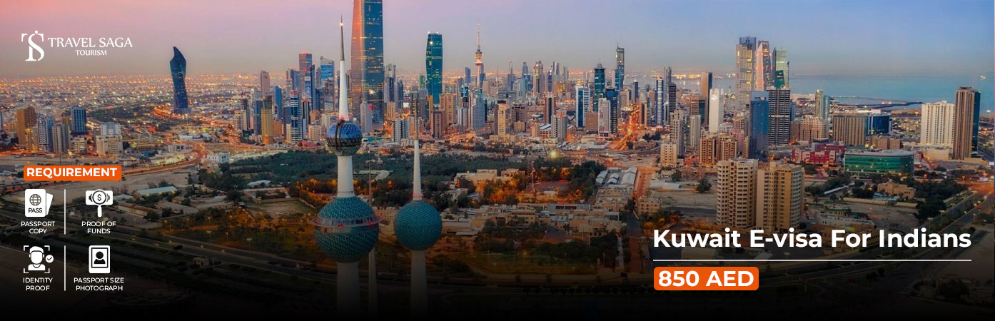 Kuwait E visa for Indians BT Banner by Travel Saga Tourism