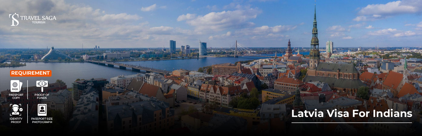 Latvia Visa for Indians BT Banner by Travel Saga Tourism