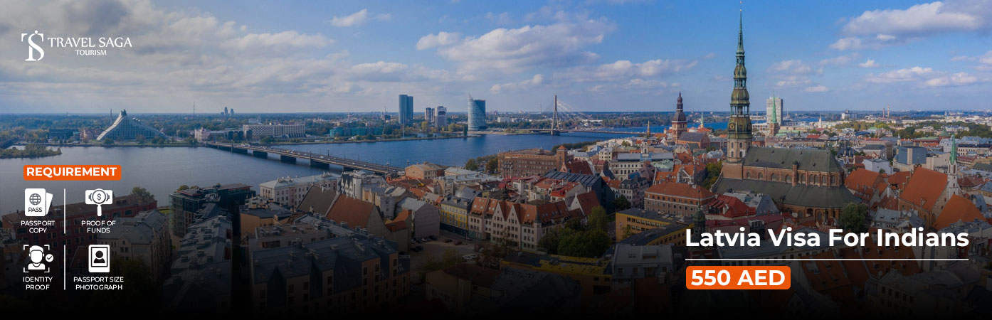 Latvia Visa for Indians BT Banner by Travel Saga Tourism