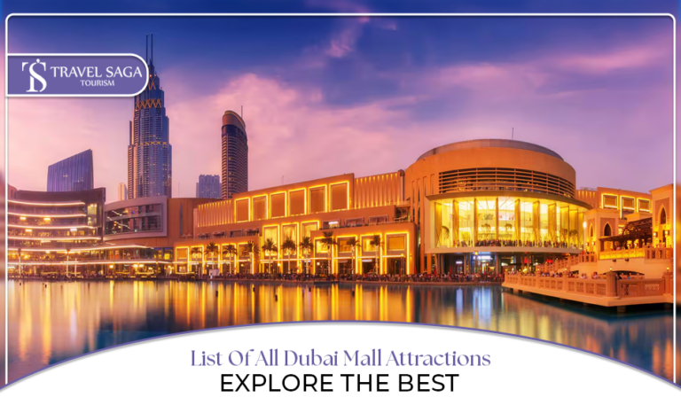 Dubai Mall Attractions | Things to do in Dubai Mall Blog Banner by Travel Saga Tourism