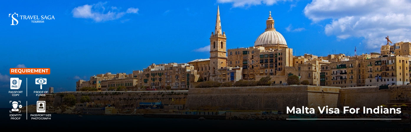Malta Visa For Indians BT Banner by Travel Saga Tourism