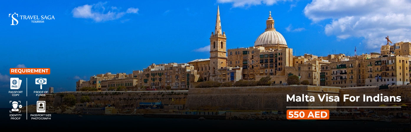 Malta Visa For Indians BT Banner by Travel Saga Tourism