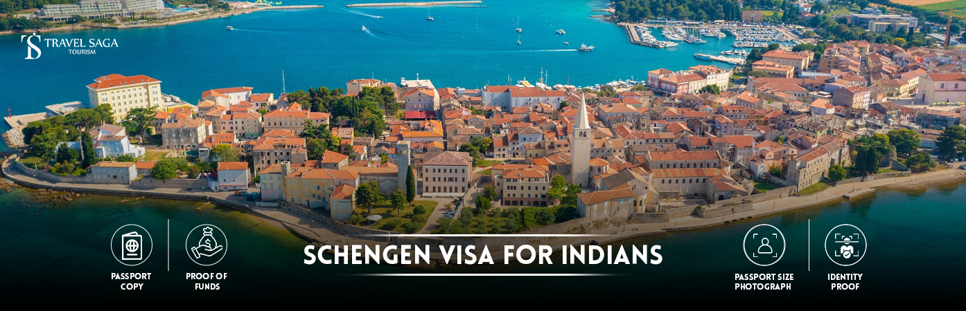 Schengen Visa for Indians | Schengen Tourist Visa from India BT Banner by Travel Saga Tourism