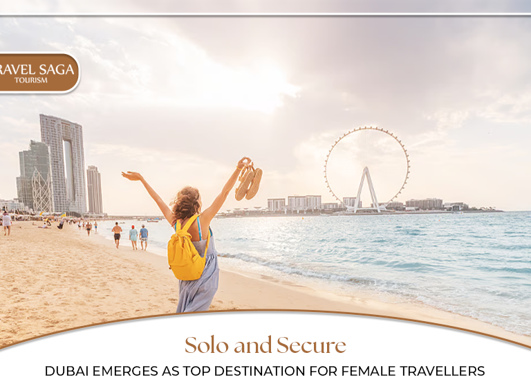 Dubai solo travel | Female solo travel Dubai Blog Banner by Travel Saga Tourism
