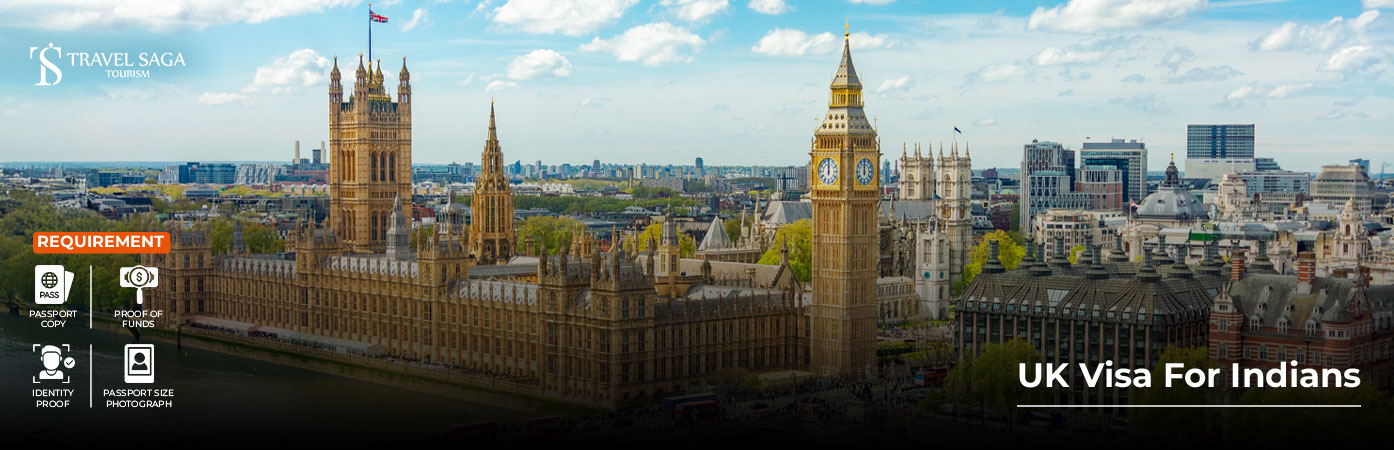 UK Visa For Indians BT Banner by Travel Saga Tourism