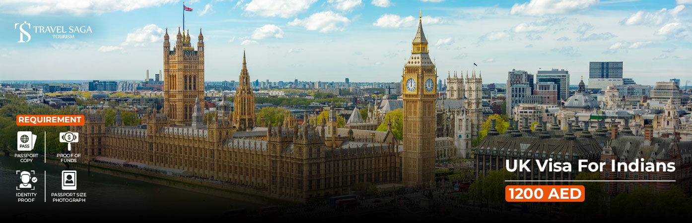 UK Visa For Indians BT Banner by Travel Saga Tourism
