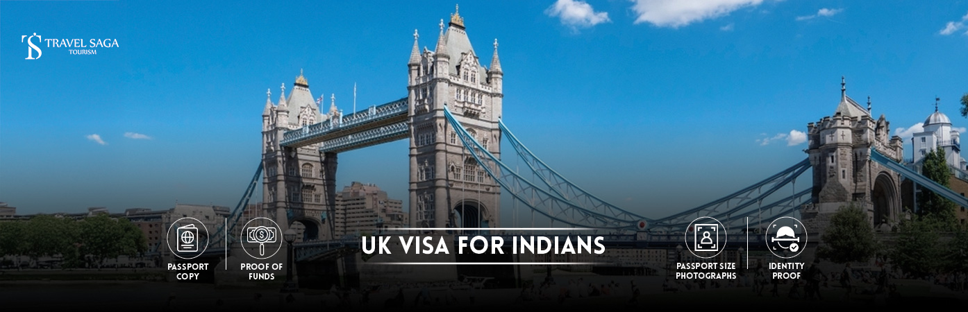 UK Visa For Indians | UK tourist visa from India BT Banner by Travel Saga Tourism