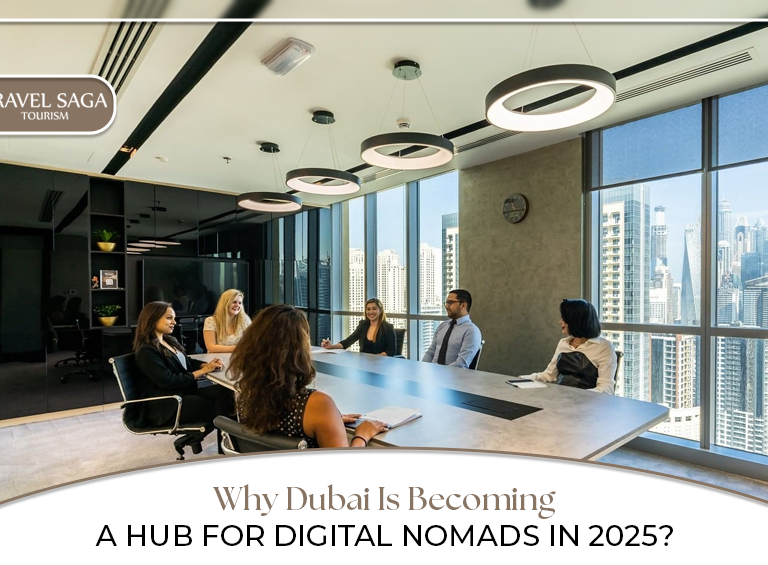 Dubai for digital nomads | Dubai digital nomad visa Blog Banner By Travel Saga Tourism