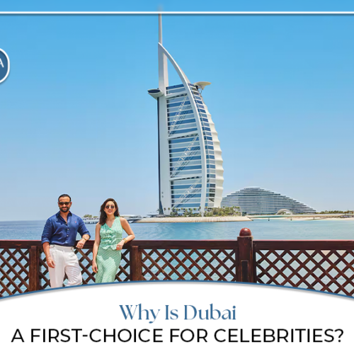 Dubai celebrity hotspot | why celebrities love Dubai Blog Banner by Travel Saga Tourism