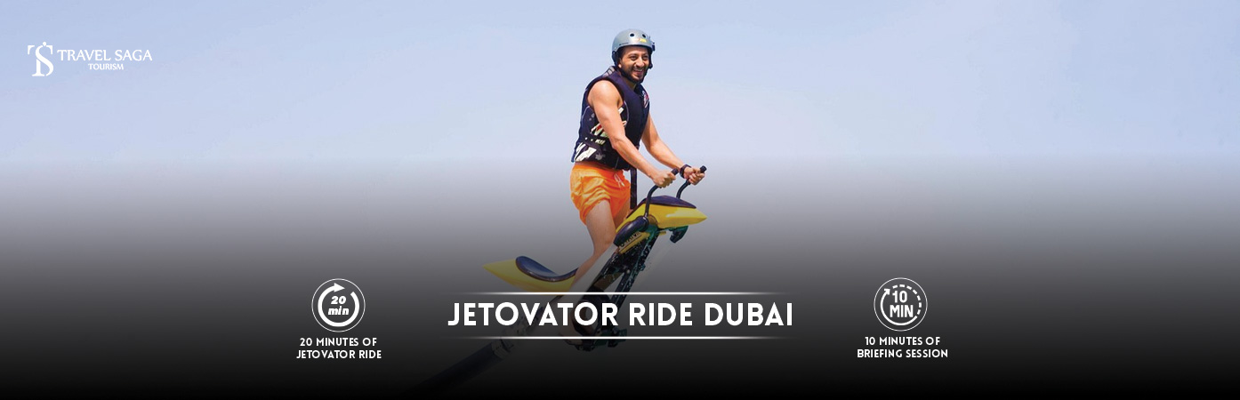Jetovator in The Palm | flying Jetovator BT Banner by Travel Saga Tourism