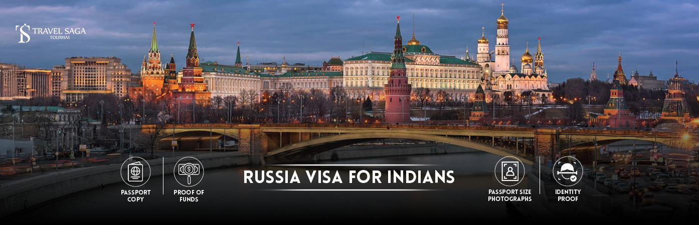 Russia Visa for Indians | Russia Visa from India BT Banner by Travel Saga Tourism