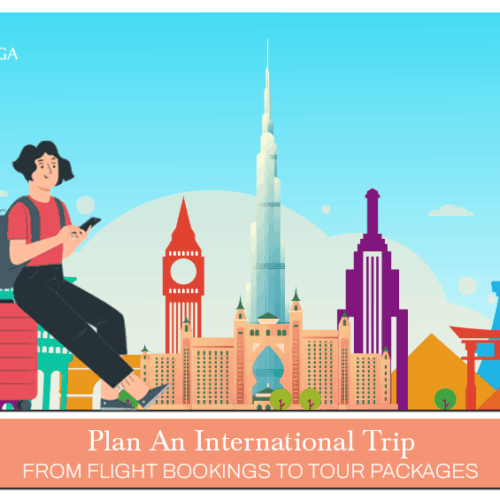 International flight booking, Cheap international flights Blog Banner by Travel Saga Tourism