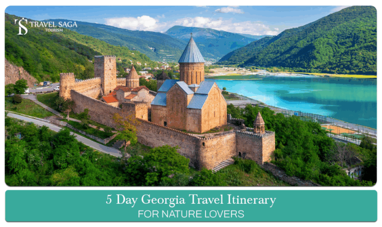 Georgia itinerary 5 days, 5 day Georgia travel itinerary Blog Banner by Travel Saga Tourism