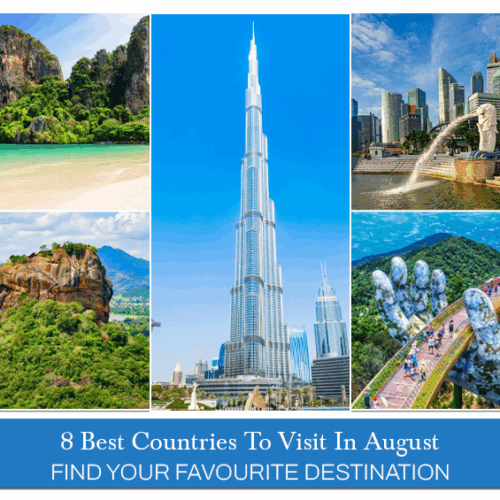 Best countries to visit in August, Top August travel destinations Blog Banner by Travel Saga Tourism