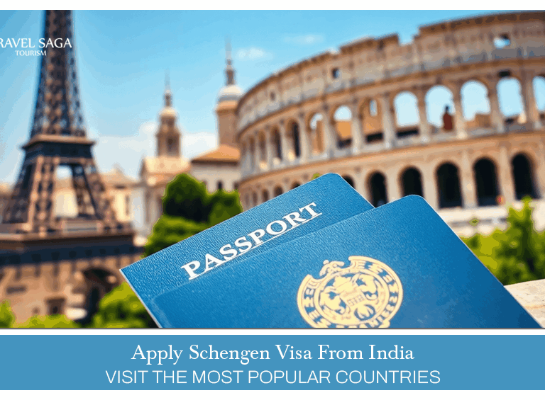 apply Schengen visa from India, Schengen visa application Blog Banner by Travel Saga Tourism