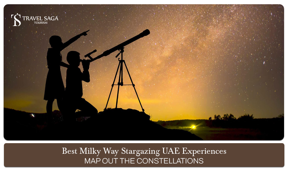 Milky Way UAE, Milky Way stargazing UAE Blog banner by Travel Saga Tourism