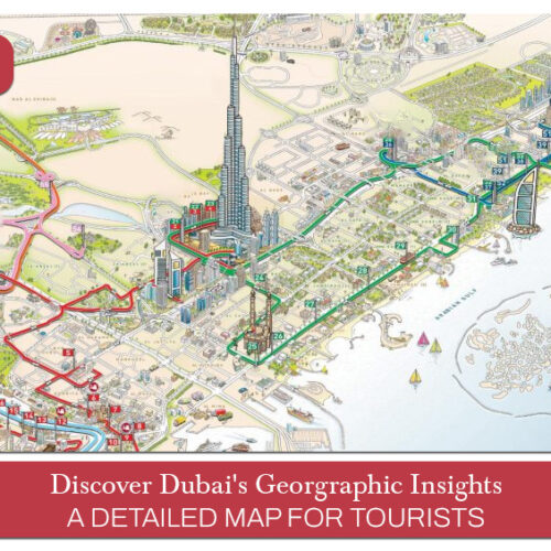 Dubai tourist map,  Dubai city map for tourist Blog Banner by Travel Saga Tourism