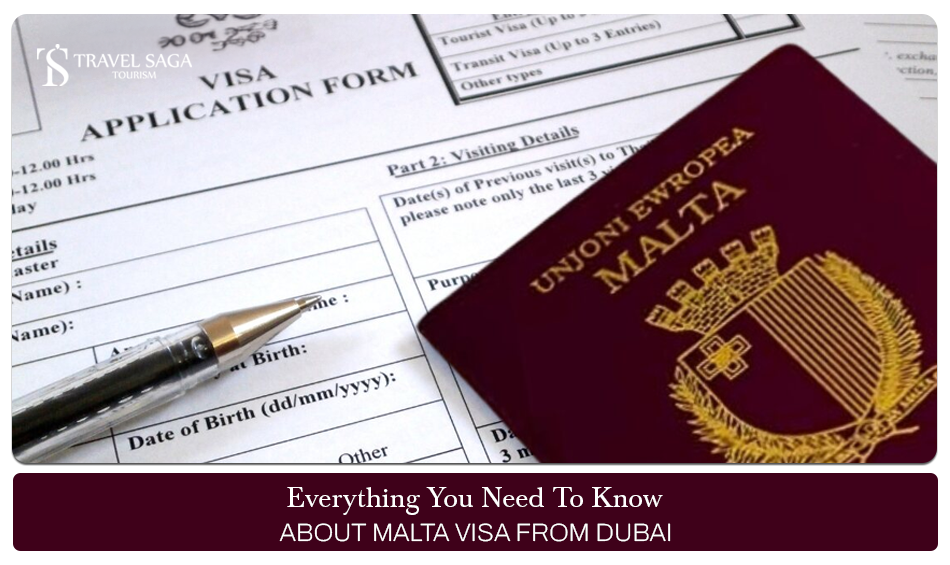 Malta visa from Dubai, Apply for Malta visa Dubai Blog Banner by Travel Saga Tourism