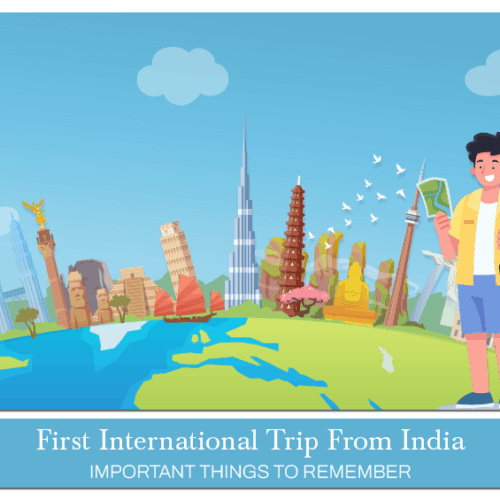 First international trip from India, International travel checklist India Blog banner by Travel Saga Tourism