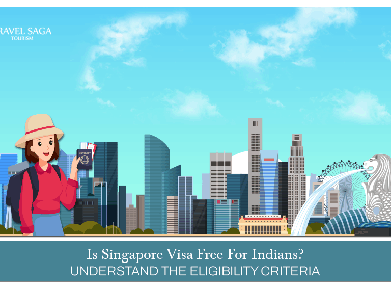 Singapore visa free for Indians, Singapore visa requirement for Indians Blog Banner by Travel Saga Tourism