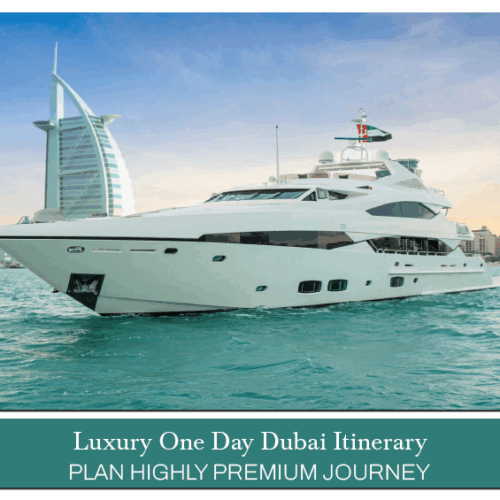 Luxury one day Dubai itinerary, One Day in Dubai Itinerary Blog Banner by Travel Saga Tourism