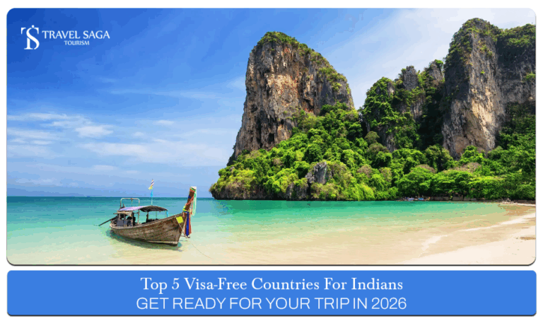 Visa-Free Countries For Indians | visa free travel for Indian passport holders Blog banner by Travel Saga Tourism