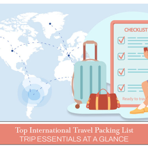 international travel packing list, travel packing tips for international trips, Blog Banner by Travel Saga Tourism
