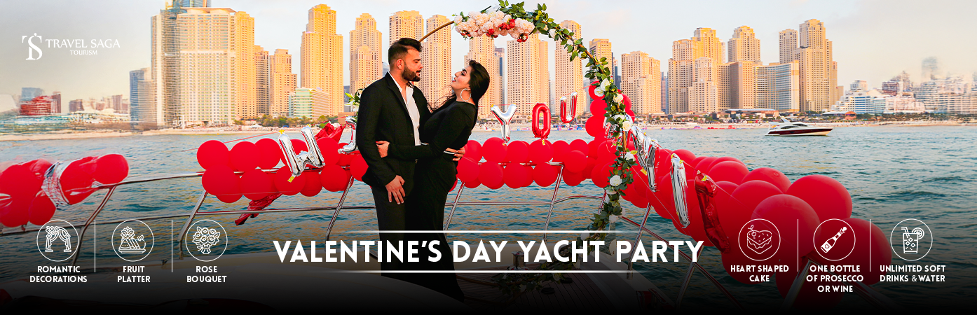 Valentine’s Day Yacht Party | Valentine's Day Yacht Charter BT Banner By Travel Saga Tourism
