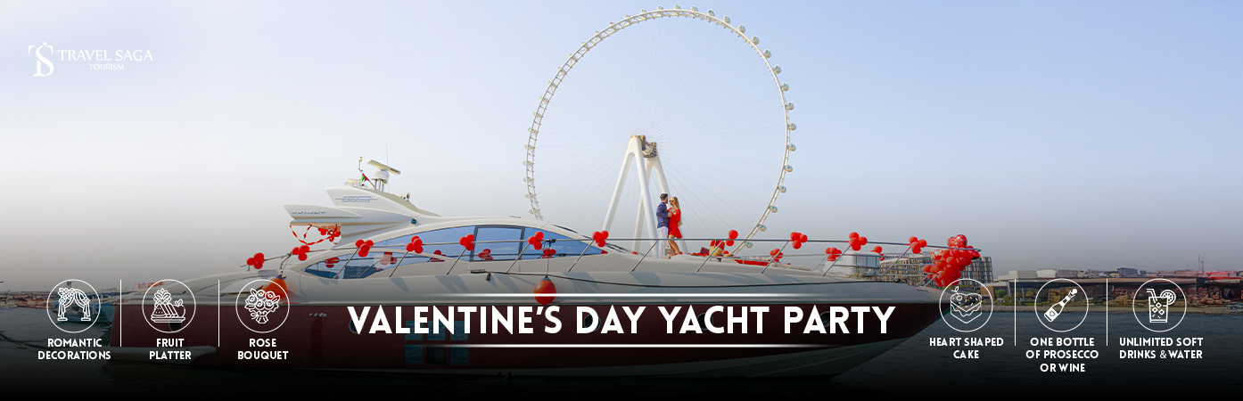 Valentine’s Day Yacht Party | Valentine's Day Yacht Charter BT Banner By Travel Saga Tourism