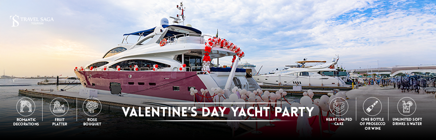 Valentine’s Day Yacht Party | Valentine's Day Yacht Charter BT Banner By Travel Saga Tourism