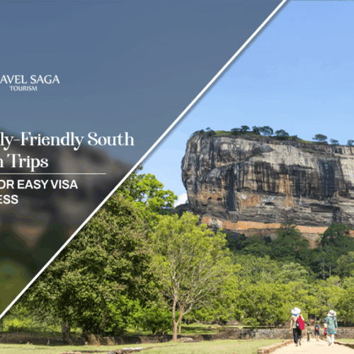Family-friendly South Asian trips | easy visa countries for Indians blog banner by travel saga tourism