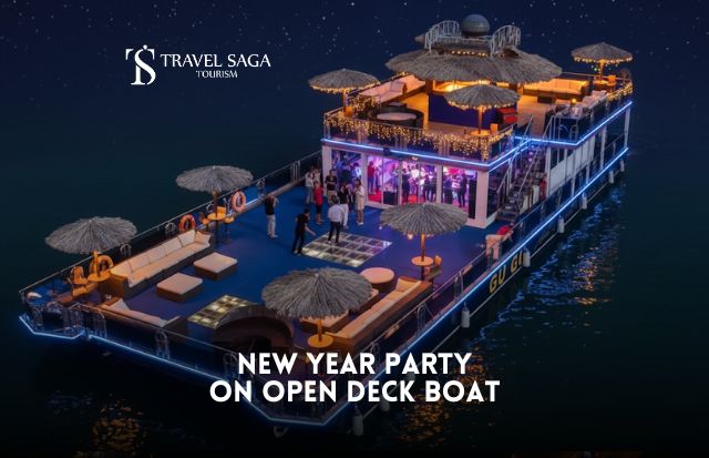New Year Party on Open Deck Boat  
