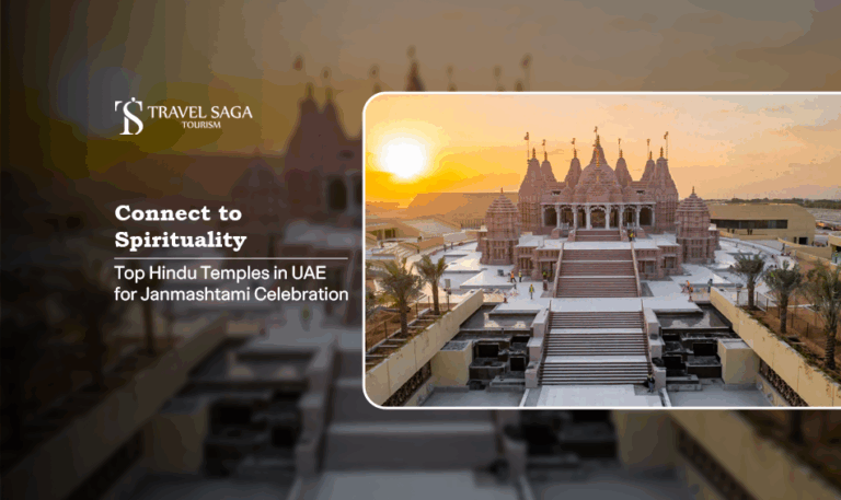 Hindu temples in UAE for Janmashtami, Janmashtami temple UAE Blog Banner by Travel Saga Tourism