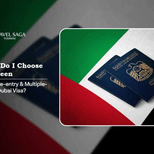 single-entry and multiple-entry Dubai visa | Single entry Dubai Visa Blog Banner by Travel Saga Tourism