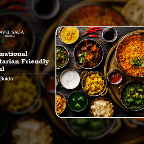 international vegetarian travel guide, vegetarian travel tips abroad Blog banner by Travel Saga Tourism
