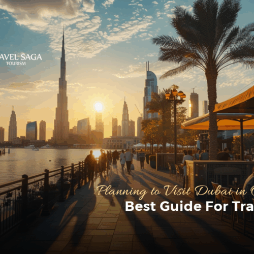 Dubai in October | places to visit in Dubai in October Blog Banner by Travel Saga Tourism