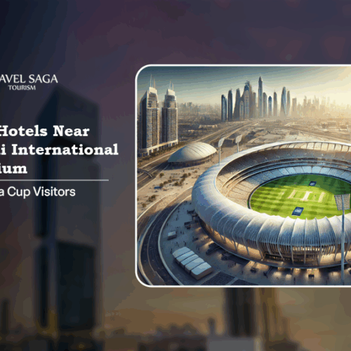 Hotels near Dubai International Stadium, Stay near Dubai International Stadium Blog Banner by Travel Saga Tourism