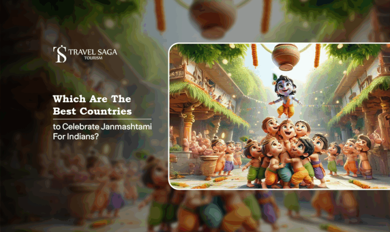 Celebrate Janmashtami For Indians | Best Countries to celebrate janamasthmi Blog Banner by Travel Saga Tourism