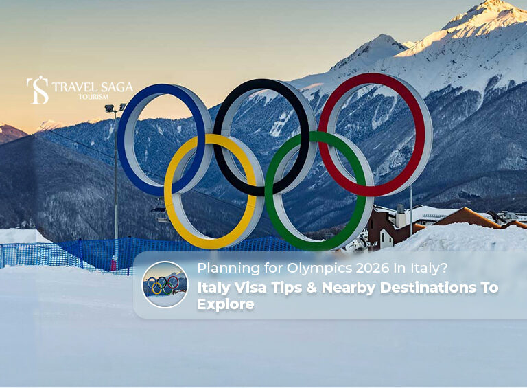 2026 Winter Olympics in Italy | Olympics 2026 Italy travel guide Blog Banner by Travel Saga Tourism