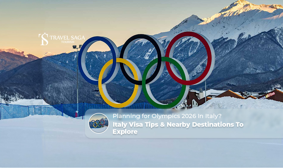 2026 Winter Olympics in Italy | Olympics 2026 Italy travel guide Blog Banner by Travel Saga Tourism