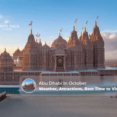 Abu Dhabi weather in October, Things to do in Abu Dhabi in October Blog Banner by Travel Saga Tourism