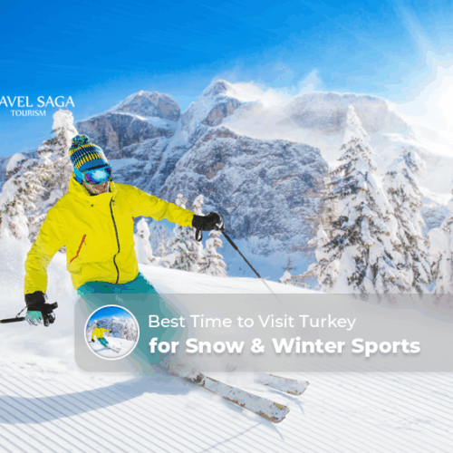 Turkey ski season, best time for Turkey winter sports Blog Banner by Travel Saga Tourism