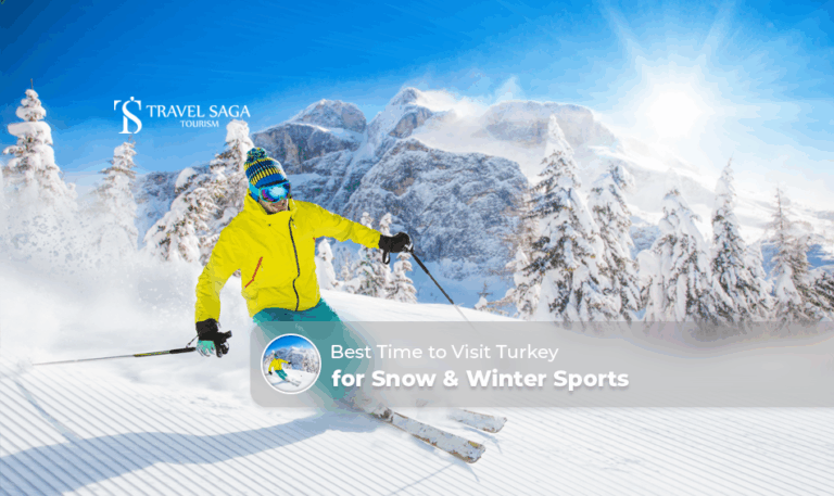 Turkey ski season, best time for Turkey winter sports Blog Banner by Travel Saga Tourism